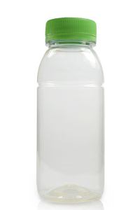 Бутылка ПЭТ 0,3 л (б/цв.) круглая 38 мм с зеленой крышкой плотная