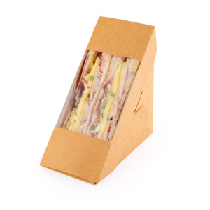 Упаковка для сэндвича SANDWICH 60 126x126x61 КРАФТ с окном OSQ