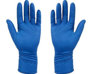Перчатки латексные особопрочные (50шт) "L "синие (НДС 10%)