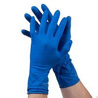 Перчатки латексные особопрочные (50шт) "ХL "синие (НДС 10%)